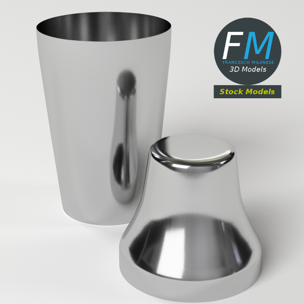3D-Modell - Französischer Cocktailshaker - 05