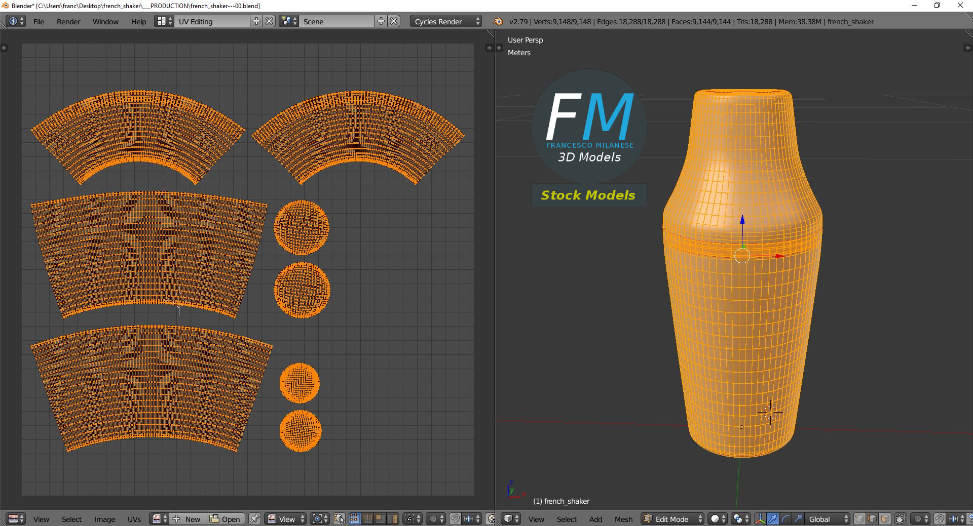 3D-Modell - Französischer Cocktailshaker - 10