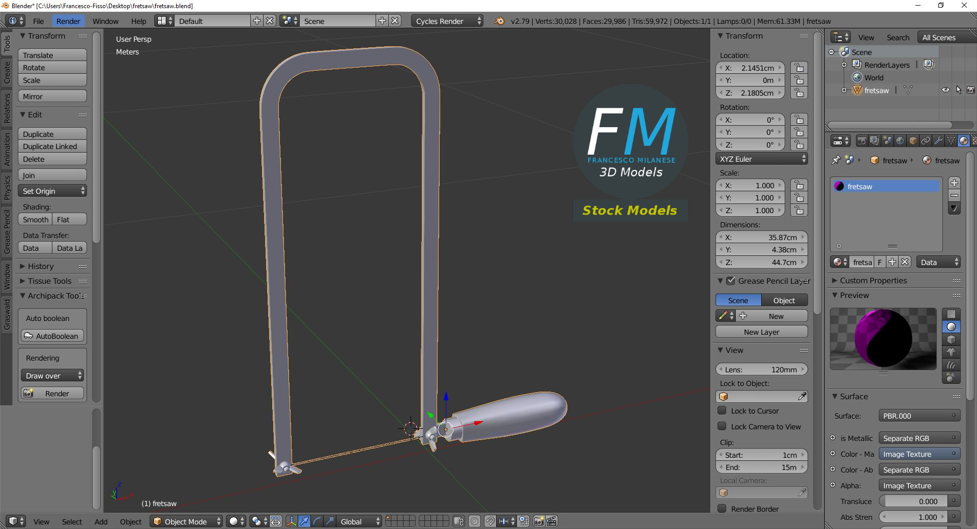 3D-Modell - Laubsäge - 09