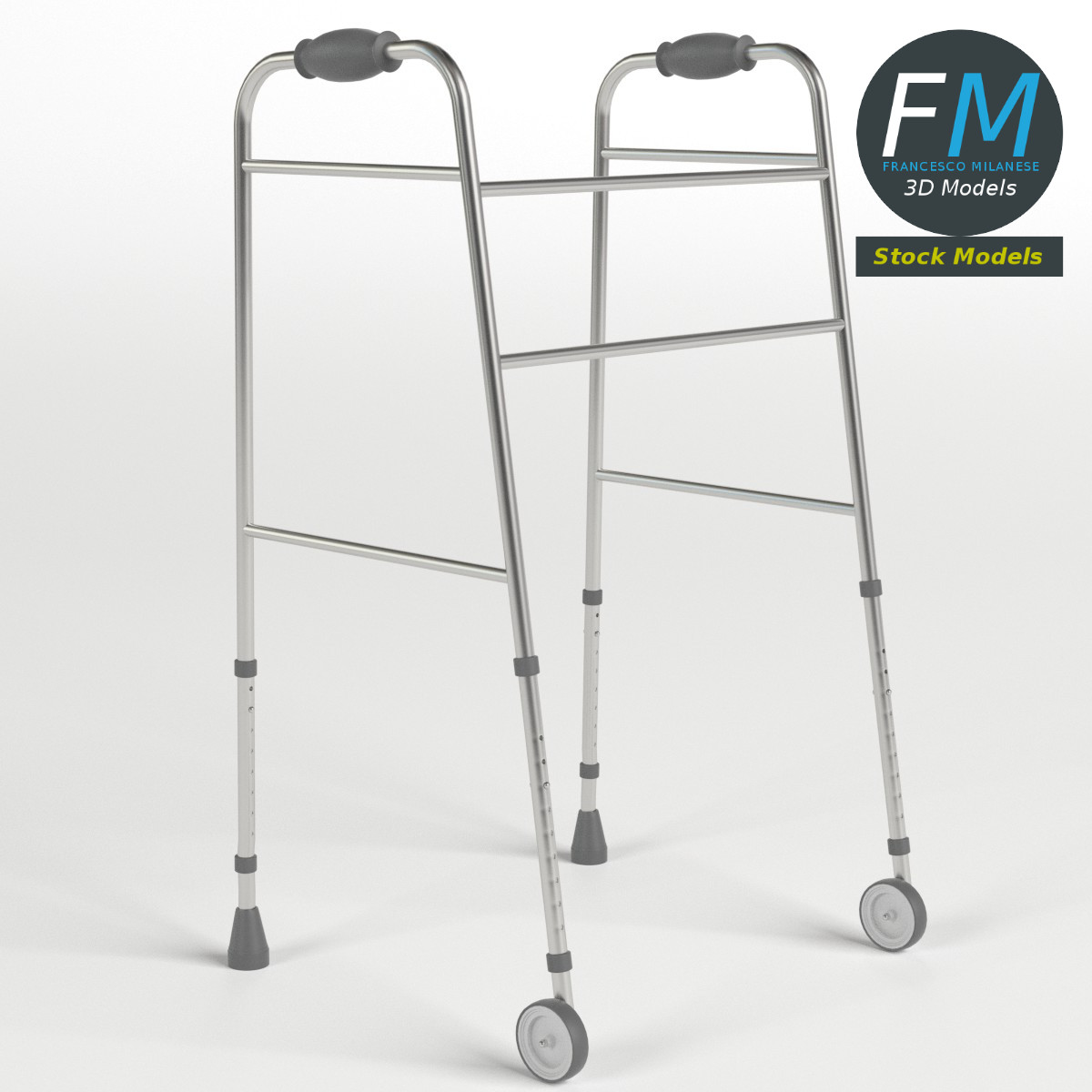 3D-Modell - Gehwagen mit Vorderrädern - 01