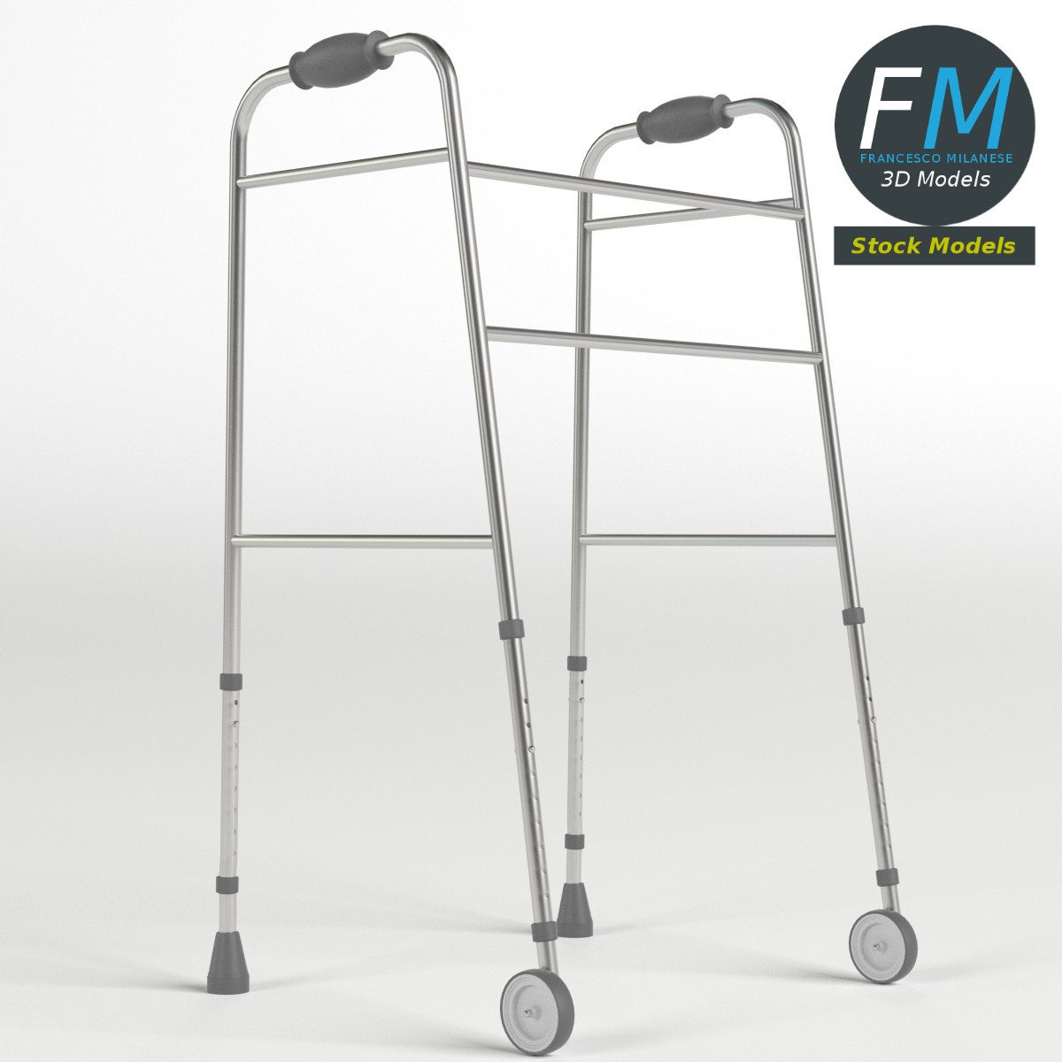 3D-Modell - Gehwagen mit Vorderrädern - 03
