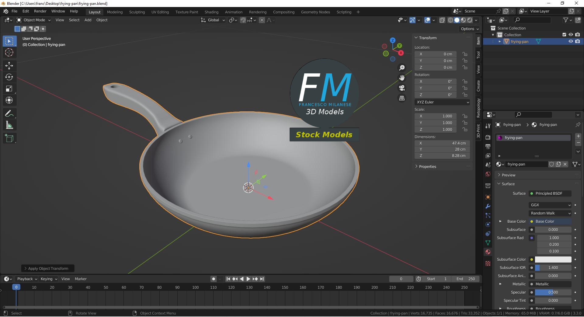 3D-Modell - Bratpfanne - 09