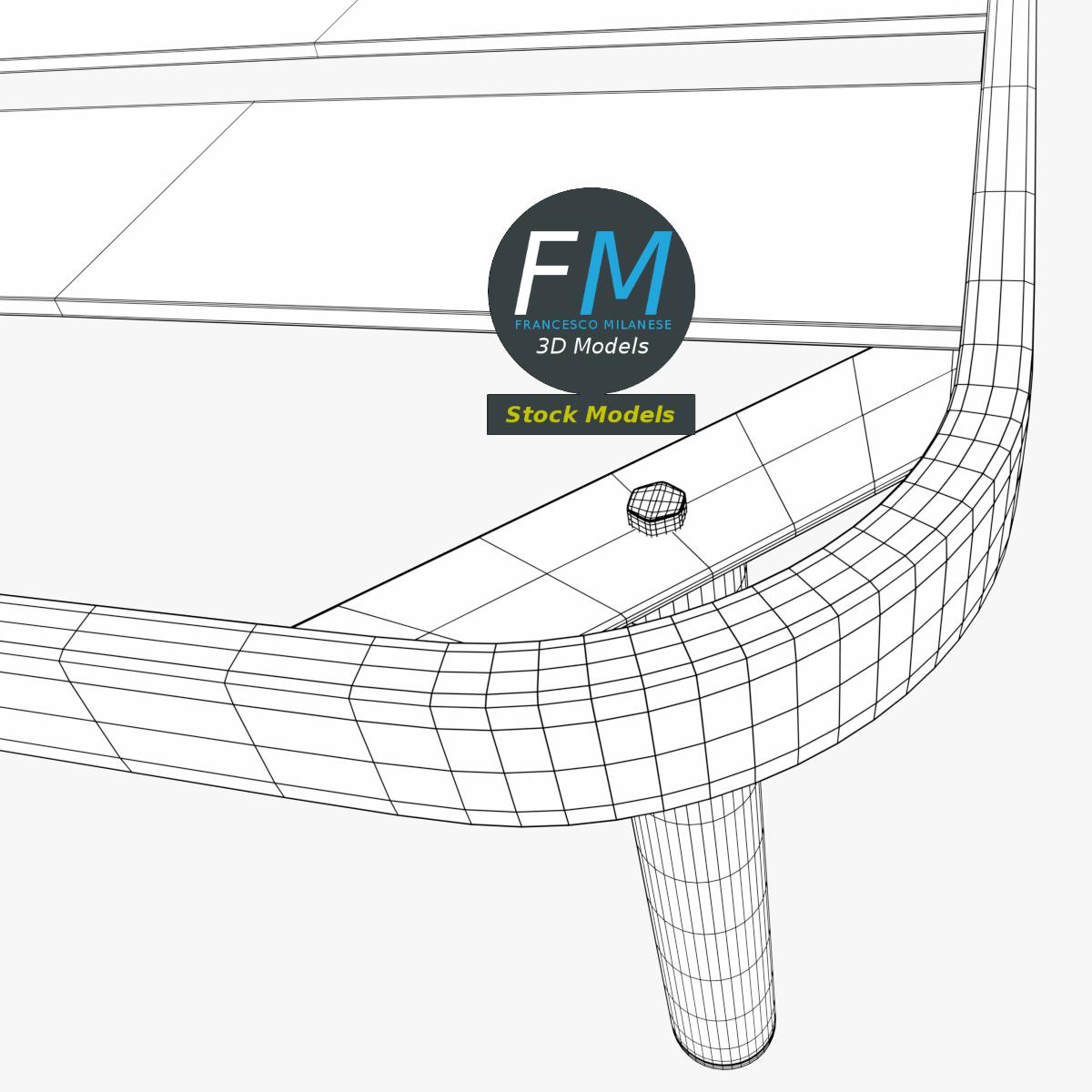 3D-Modell - Doppelbettgestell mit Breiten Latten - 08