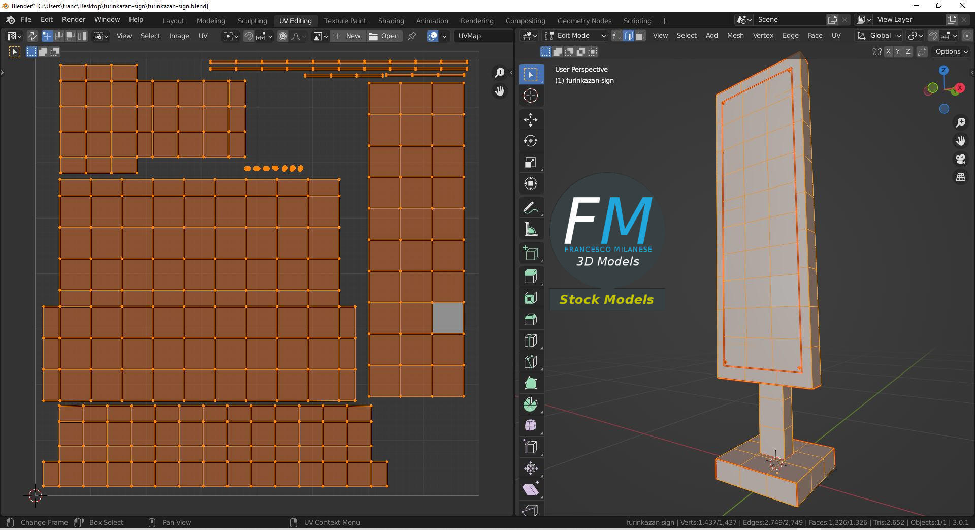 3D-Modell - Furinkazan Holzschild - 10