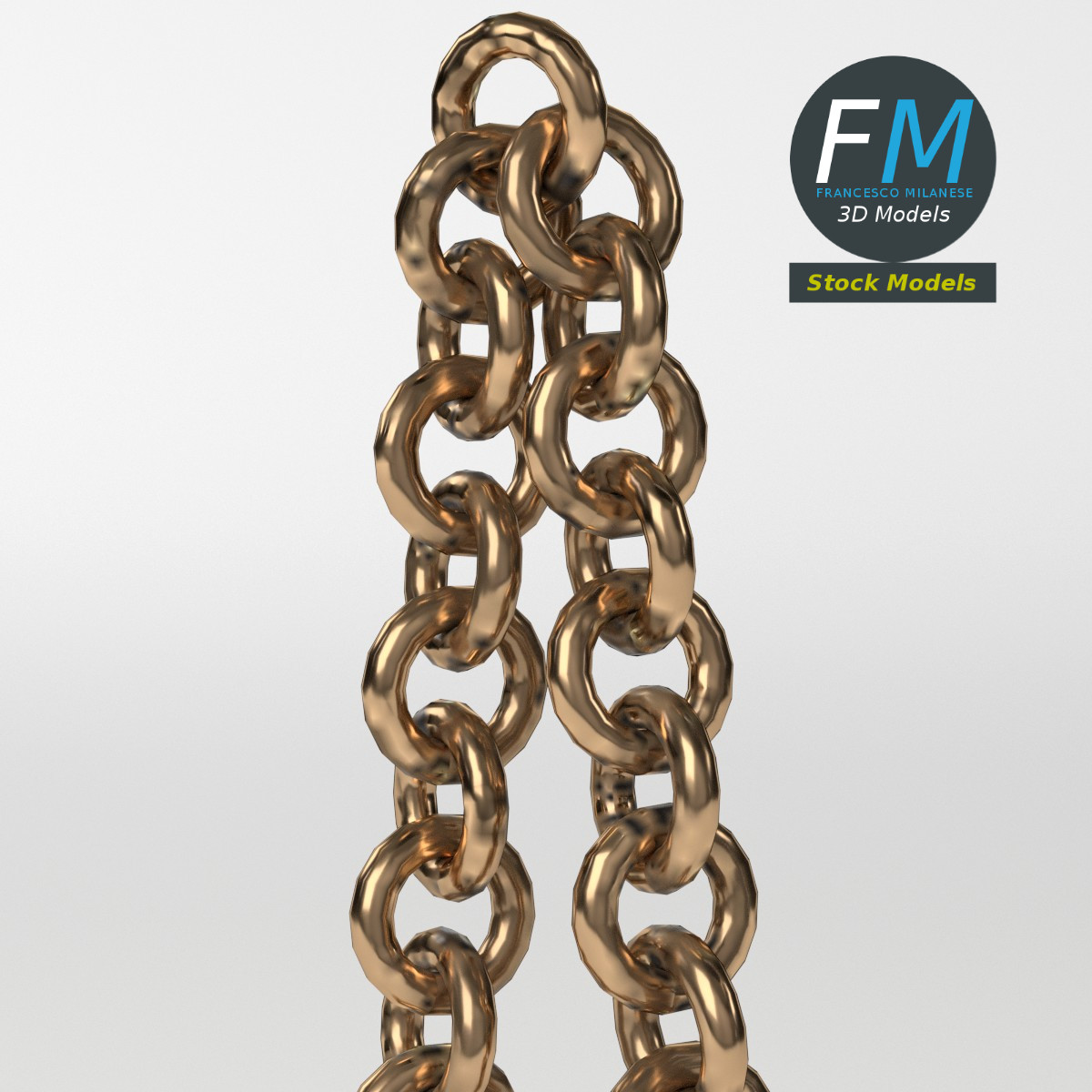 3D-Modell - Dekorative Metallwürfel mit Ketten - 05