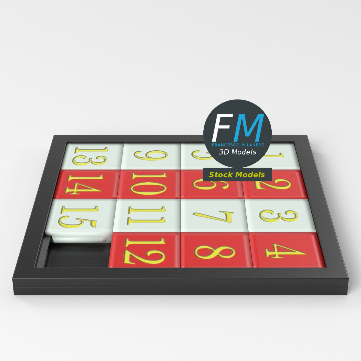 3D-Modell - 15er-Schiebepuzzle - 05