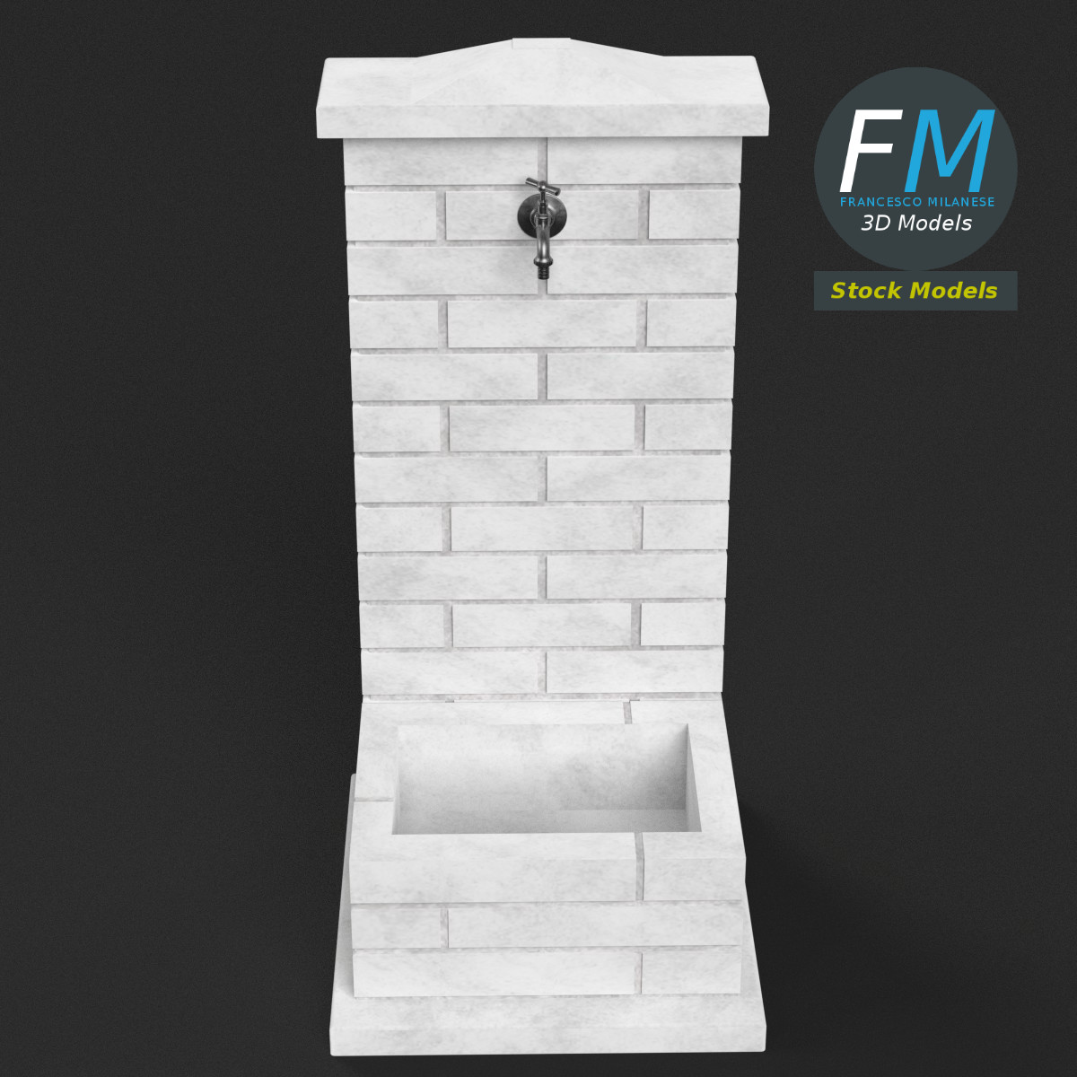 3D-Modell - Gartenbrunnen - 02