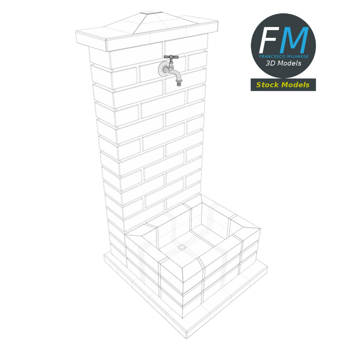 3D-Modell - Gartenbrunnen - 07