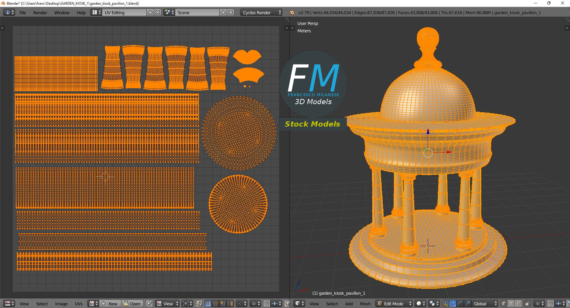 3D-Modell - Gartenpavillon - 10