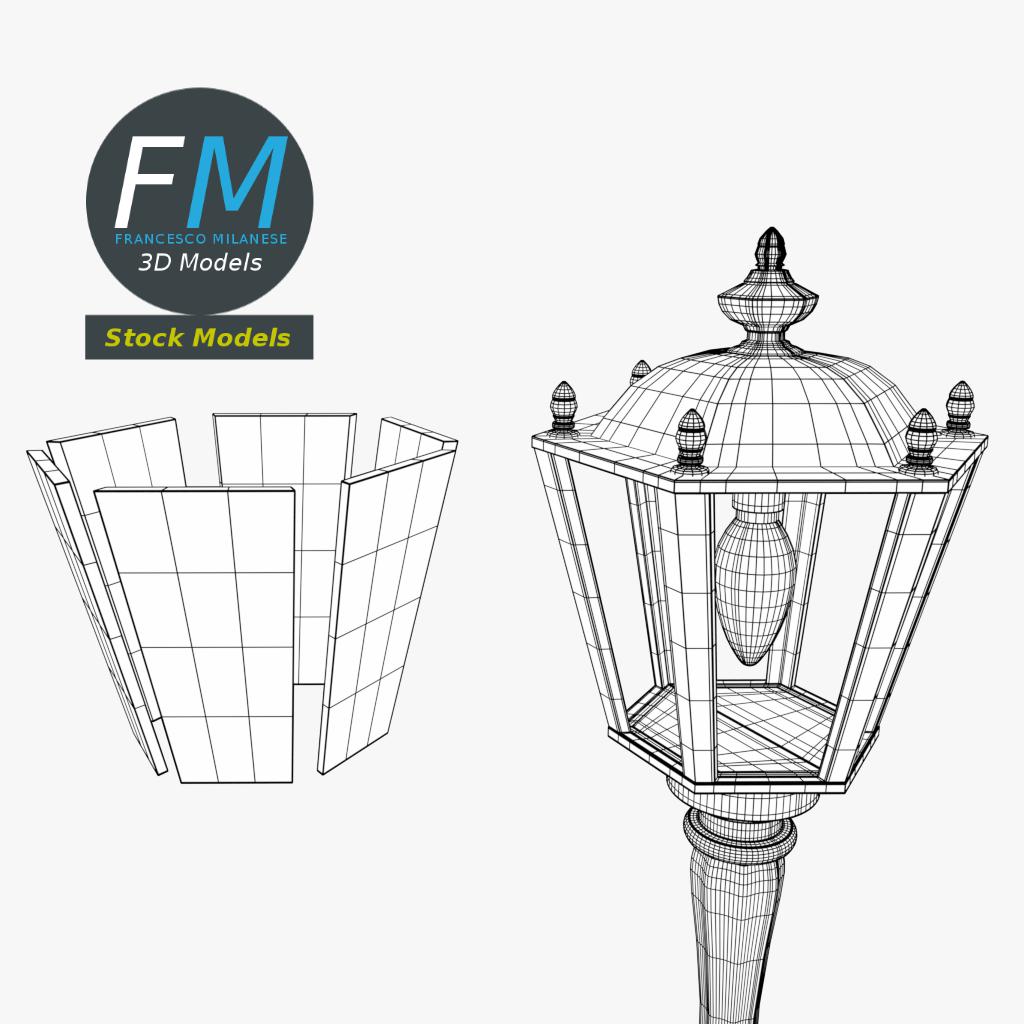 3D-Modell - Gartenlaternenmast - 08