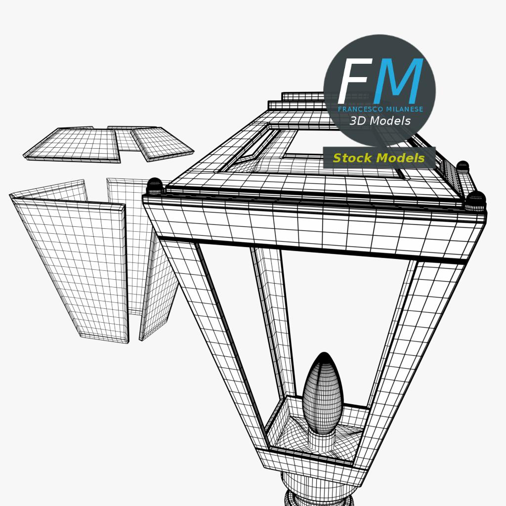 3D-Modell - Gartenlaternenmast - 08