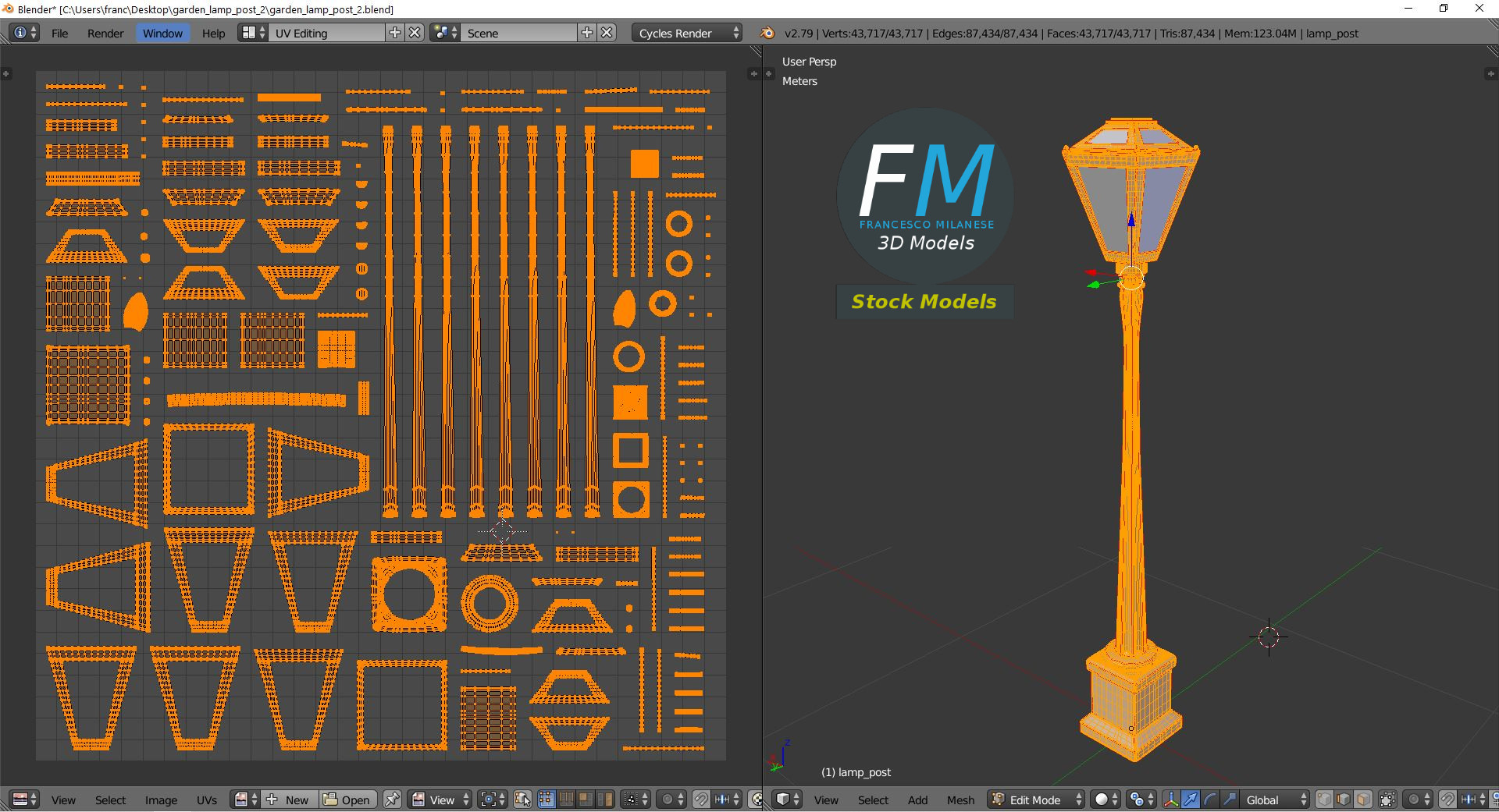 3D-Modell - Gartenlaternenmast - 10