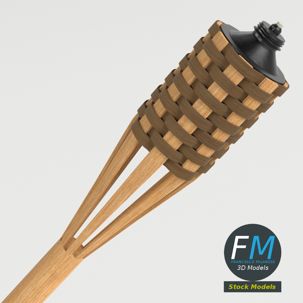 3D-Modell - Geflochtene Gartenfackel - 01