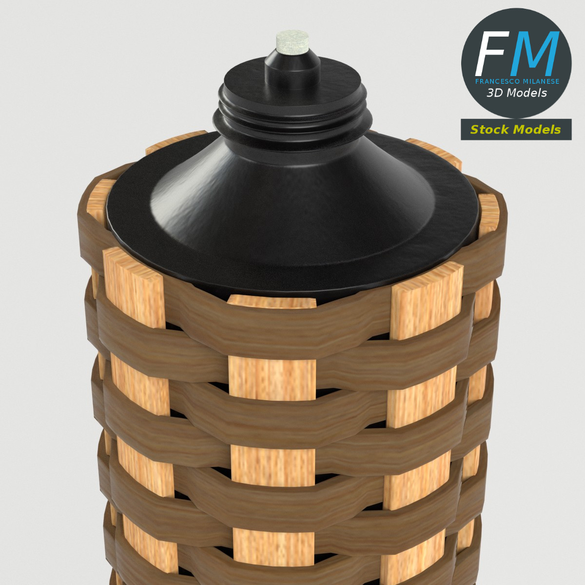 3D-Modell - Geflochtene Gartenfackel - 02