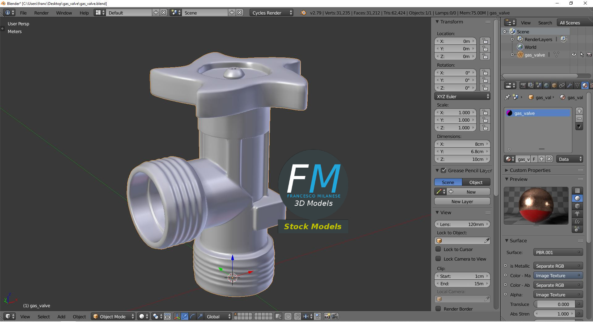 3D-Modell - Gasventil - 09