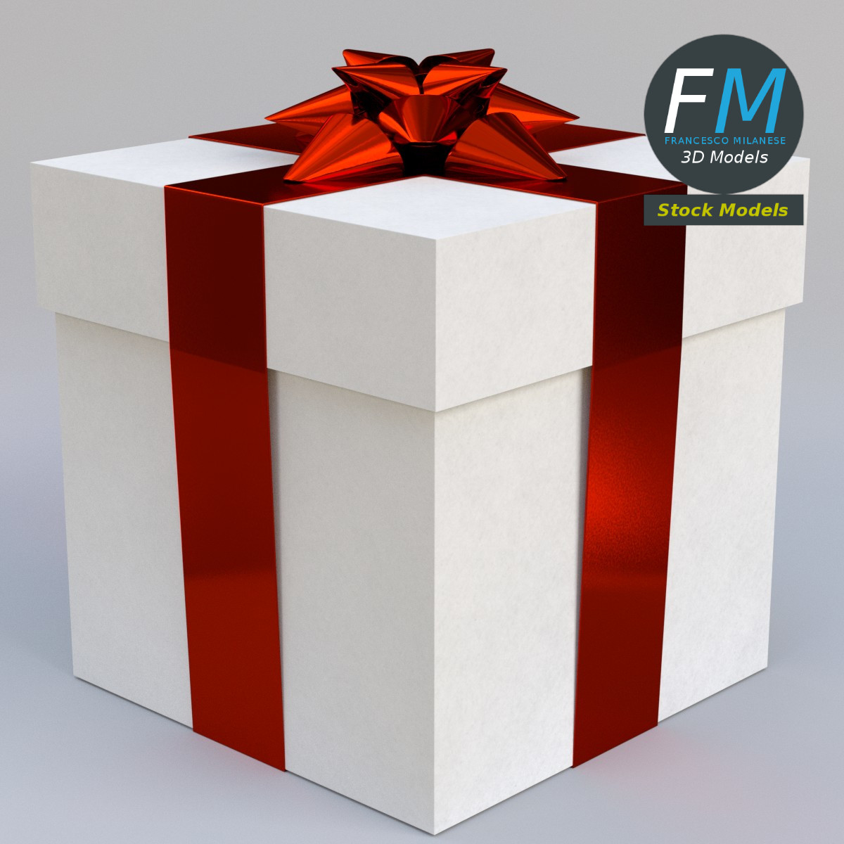 3D-Modell - Geschenkbox mit Sternschleife - 01