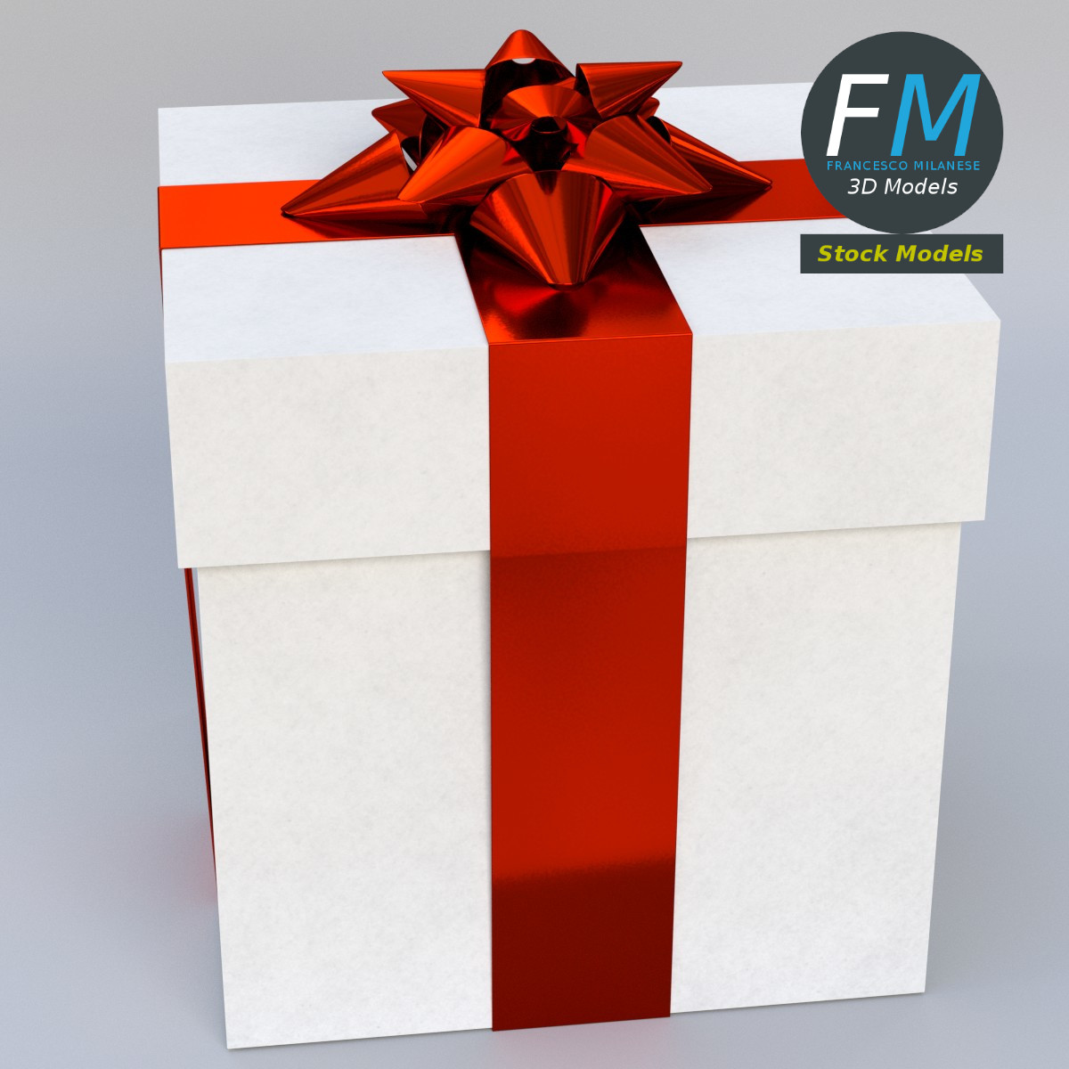 3D-Modell - Geschenkbox mit Sternschleife - 02