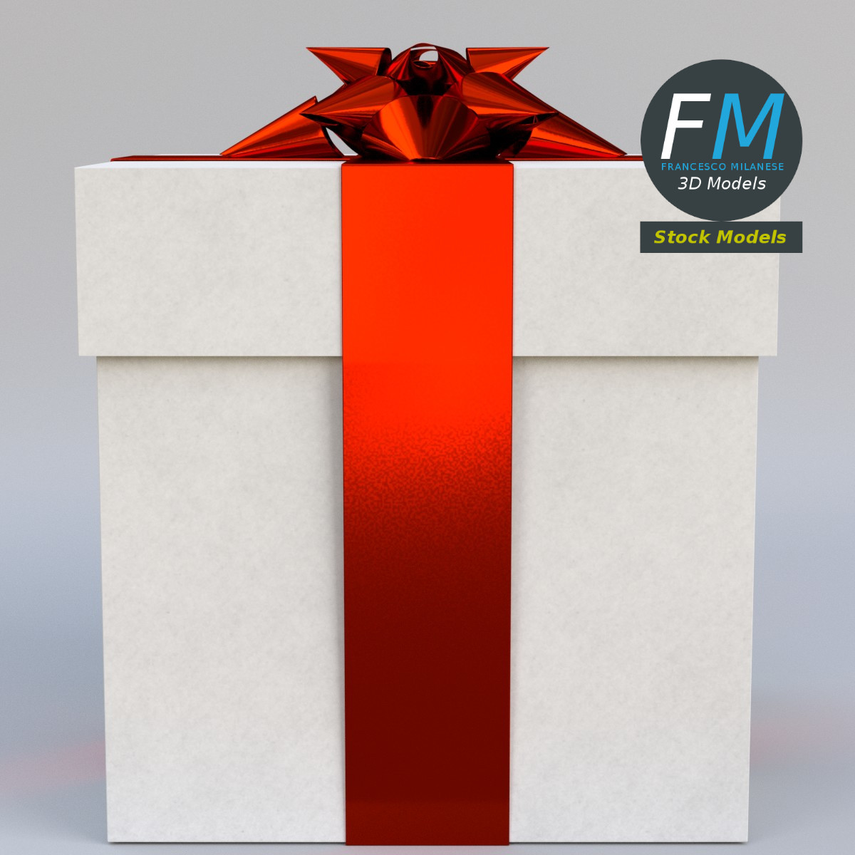 3D-Modell - Geschenkbox mit Sternschleife - 03