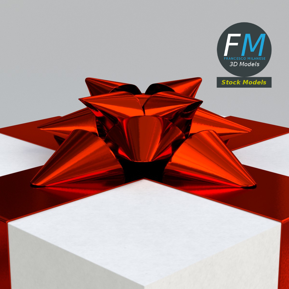 3D-Modell - Geschenkbox mit Sternschleife - 04