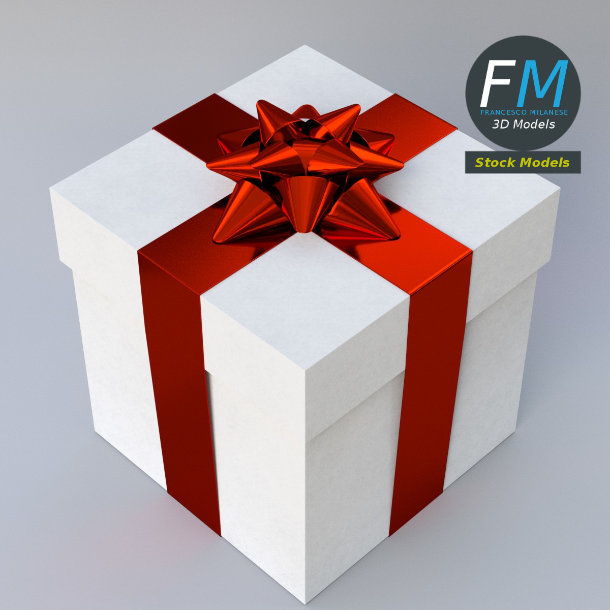 3D-Modell - Geschenkbox mit Sternschleife - 05