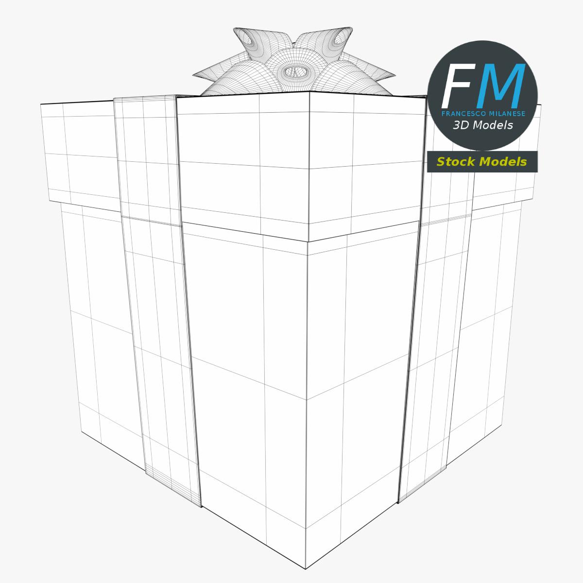 3D-Modell - Geschenkbox mit Sternschleife - 07