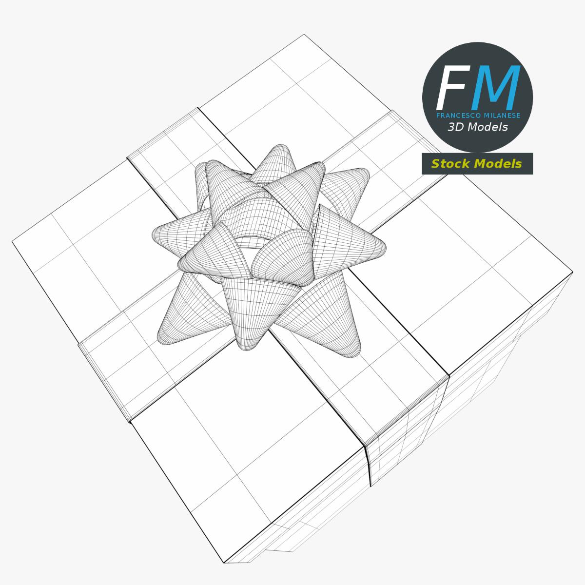 3D-Modell - Geschenkbox mit Sternschleife - 08