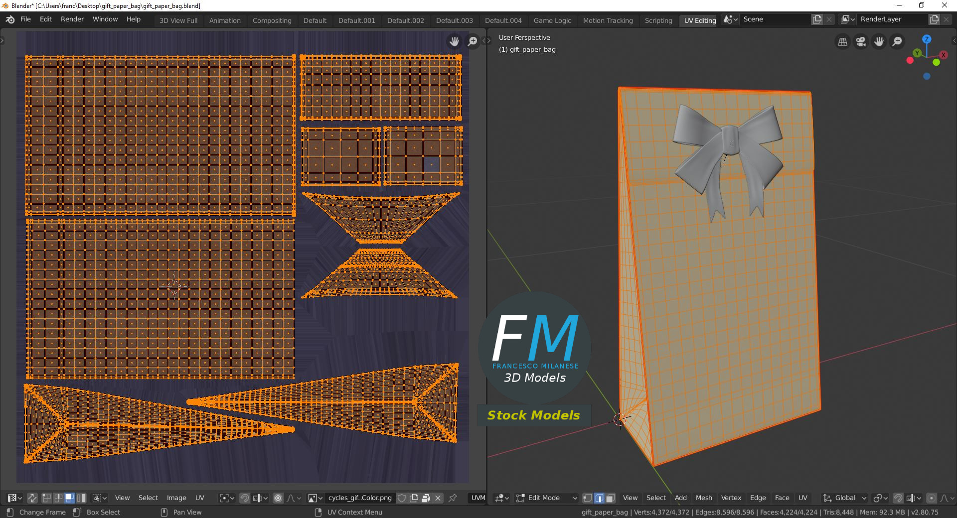 3D-Modell - Geschenkpapiertasche - 10