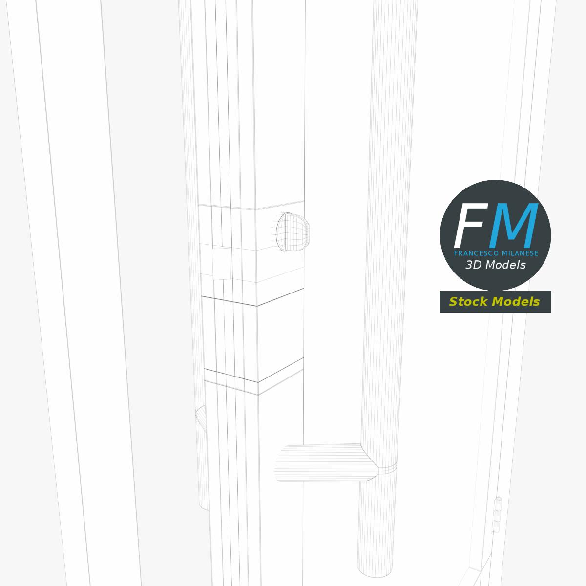 3D-Modell - Glastür mit Stoßgriffen - 08