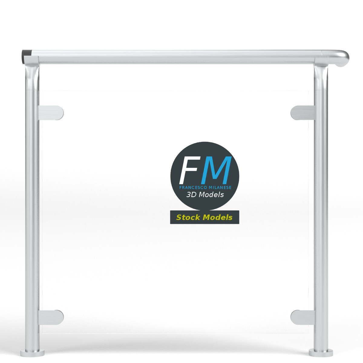 3D-Modell - Glasgeländer-Modul - 03