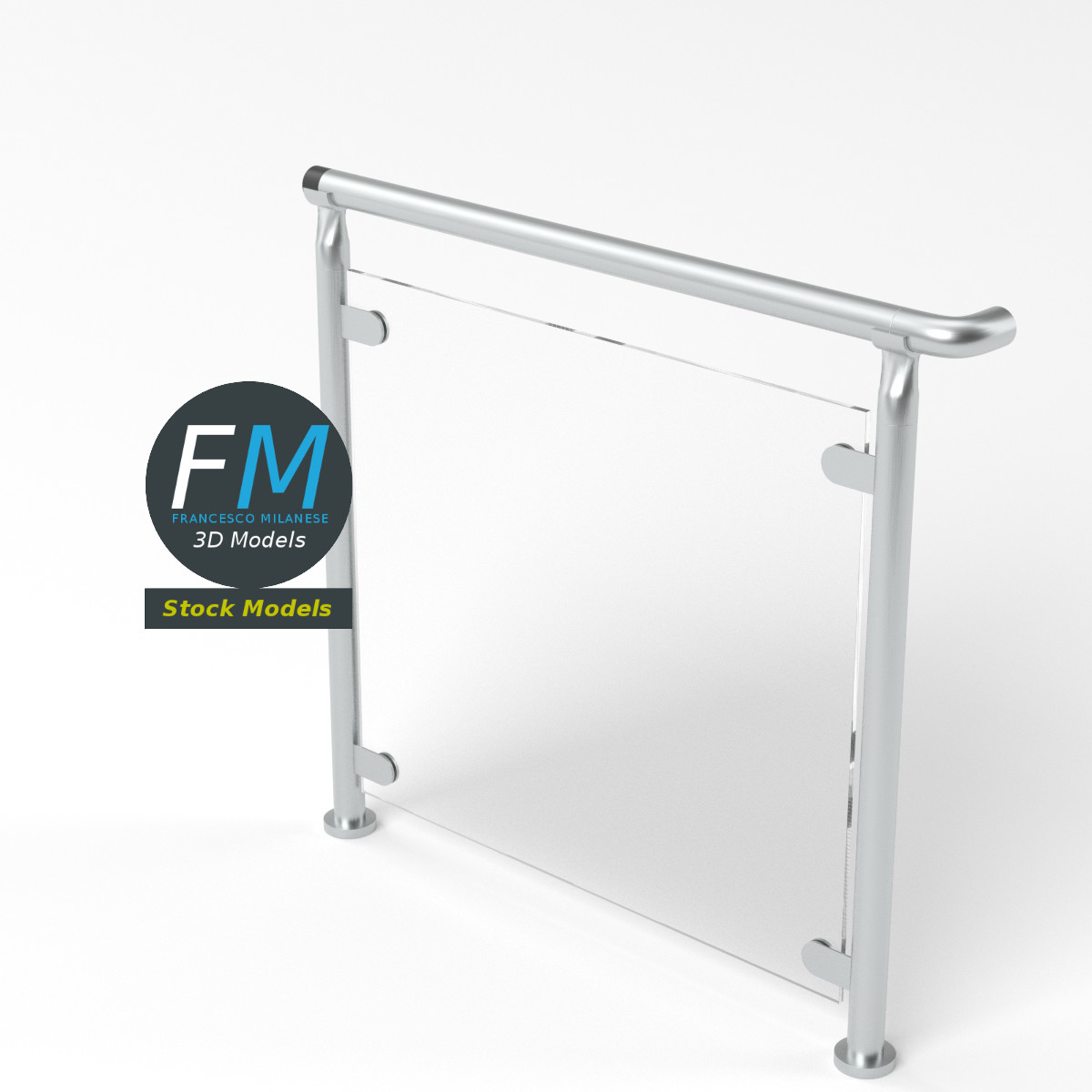 3D-Modell - Glasgeländer-Modul - 05