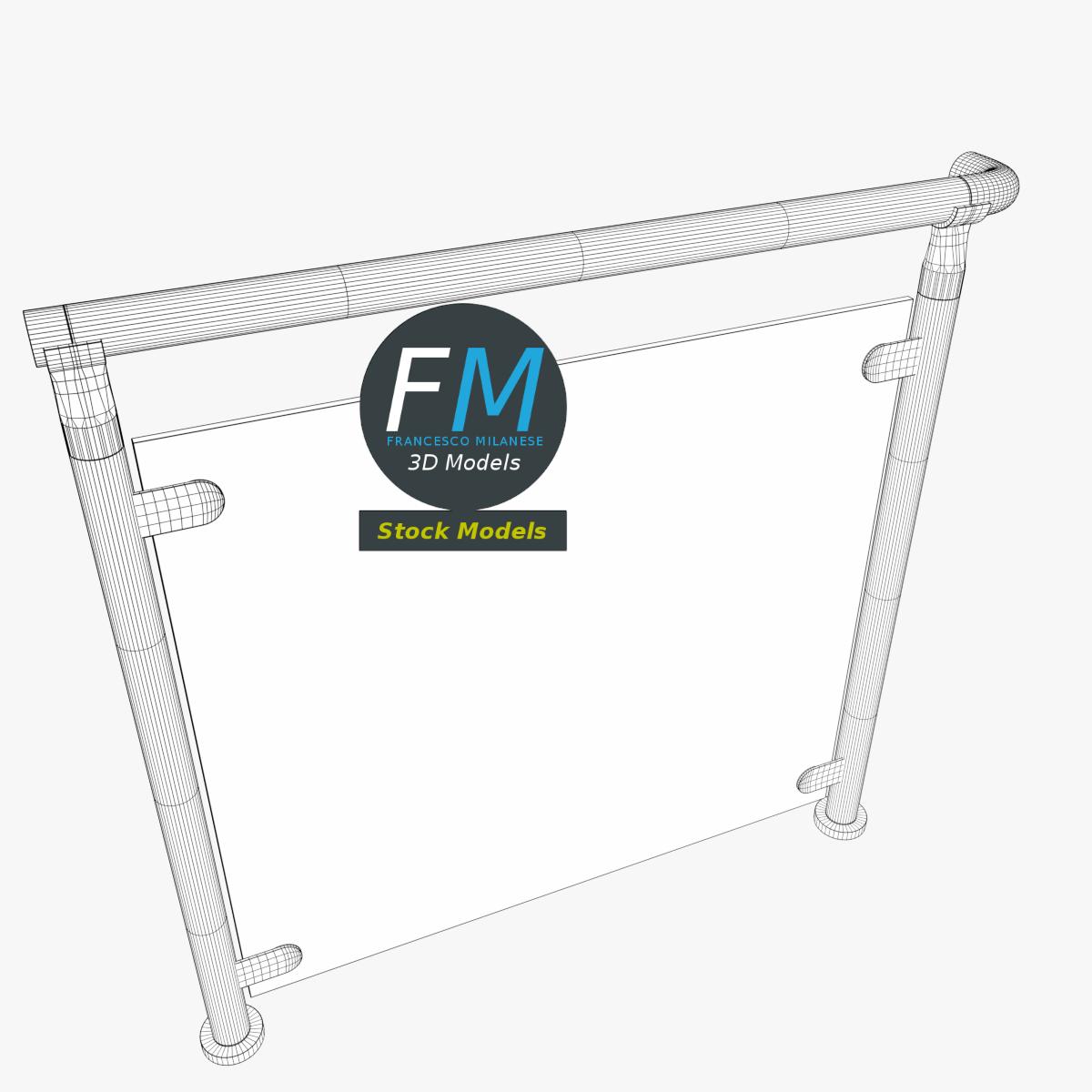 3D-Modell - Glasgeländer-Modul - 07