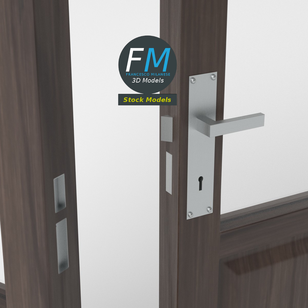 3D-Modell - Doppeltür mit Glaseinsätzen - 05