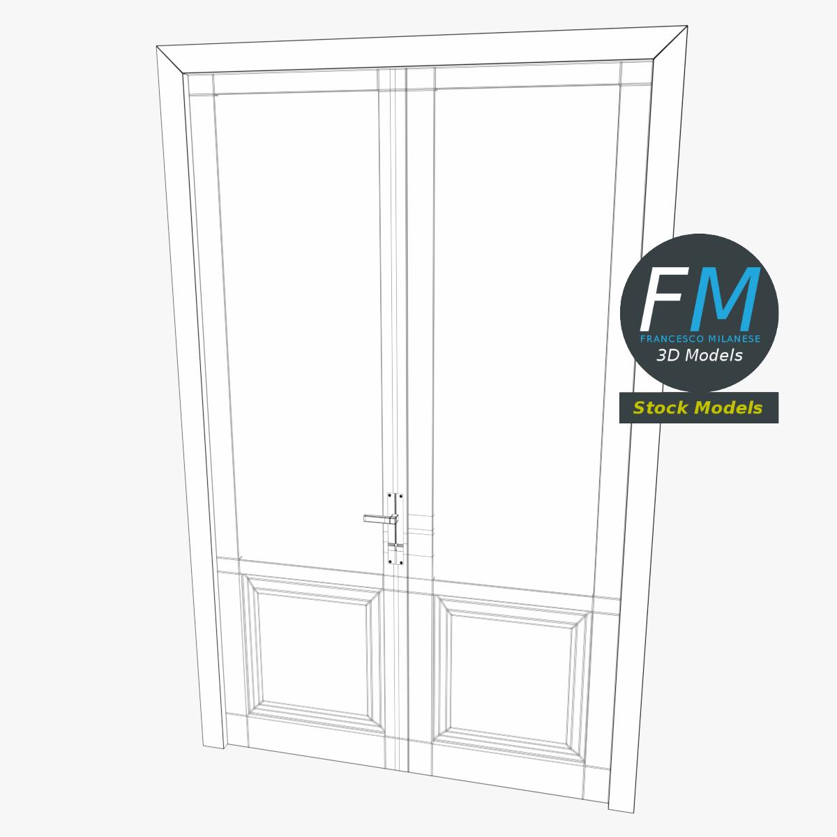 3D-Modell - Doppeltür mit Glaseinsätzen - 07