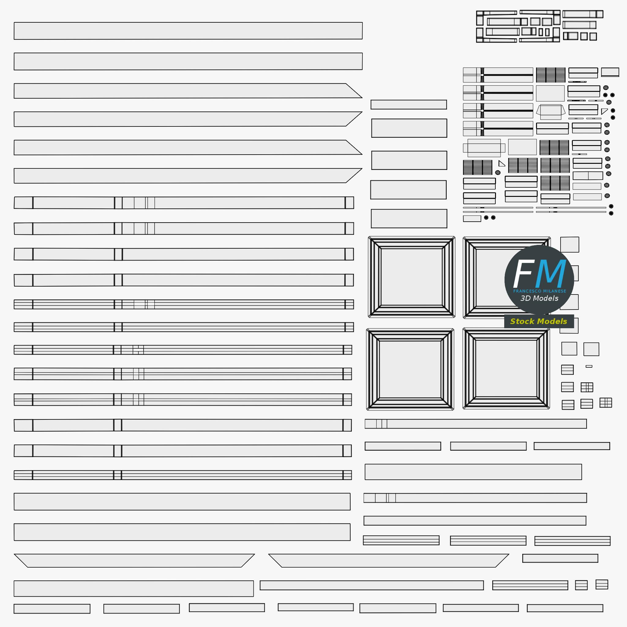 3D-Modell - Doppeltür mit Glaseinsätzen - 11