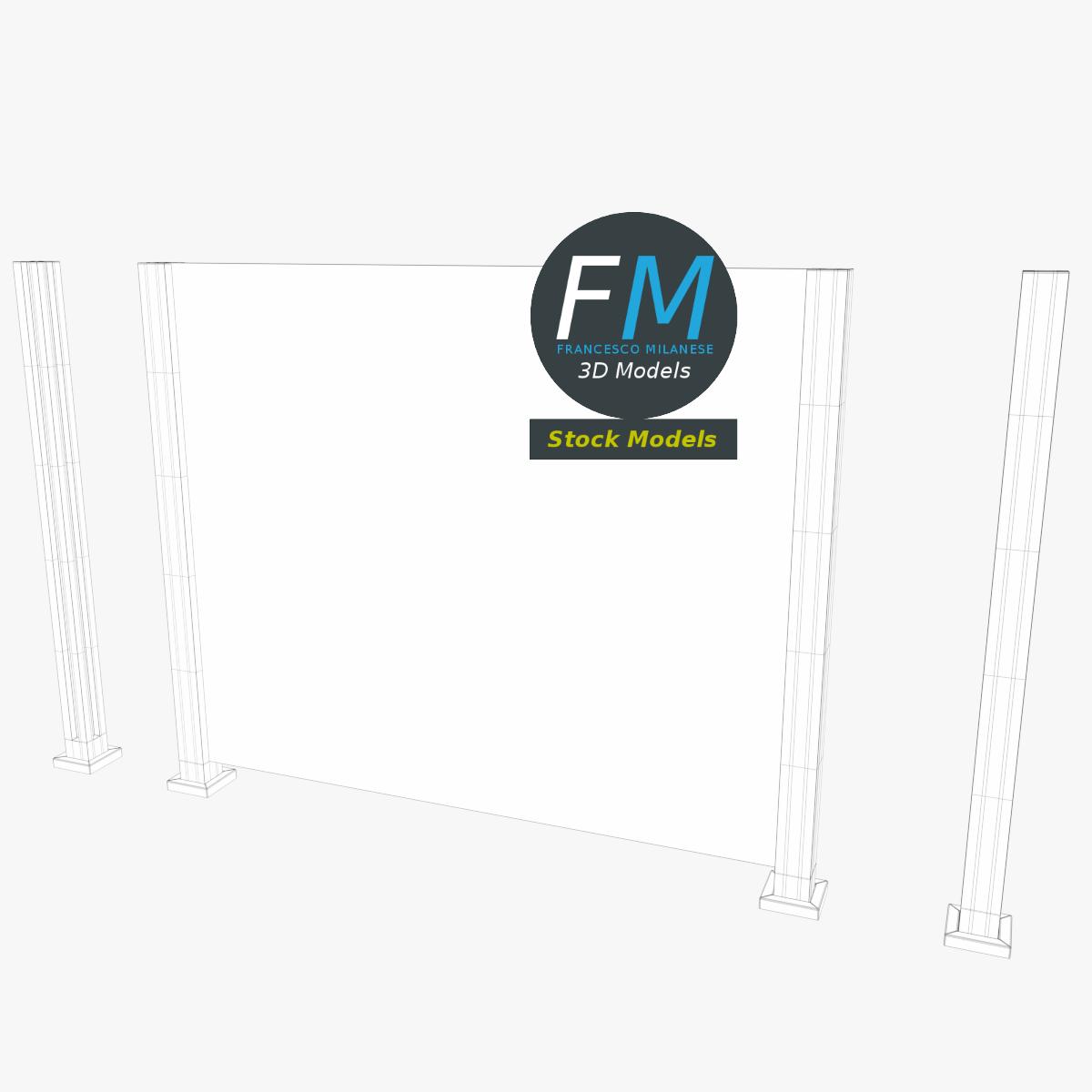 3D-Modell - Glasgeländer-Modul - 07