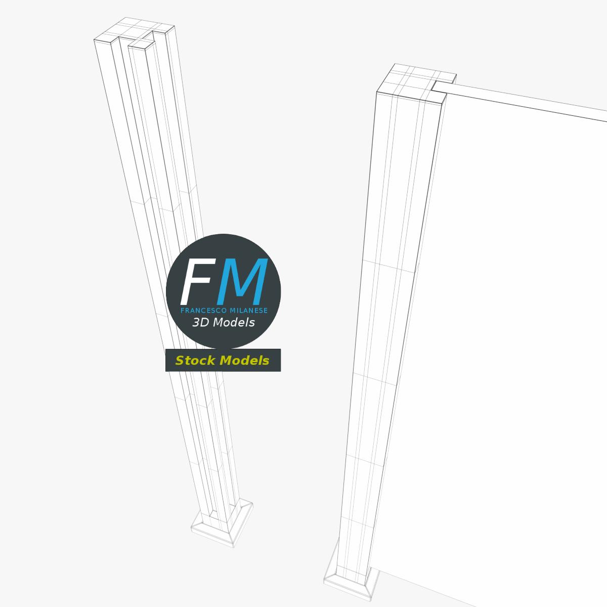 3D-Modell - Glasgeländer-Modul - 08