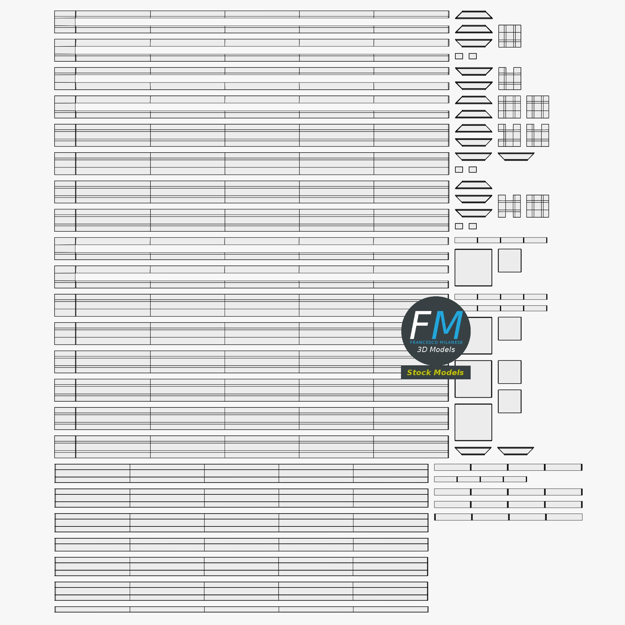 3D-Modell - Glasgeländer-Modul - 12 3D-Modell - Glasgeländer-Modul - 12