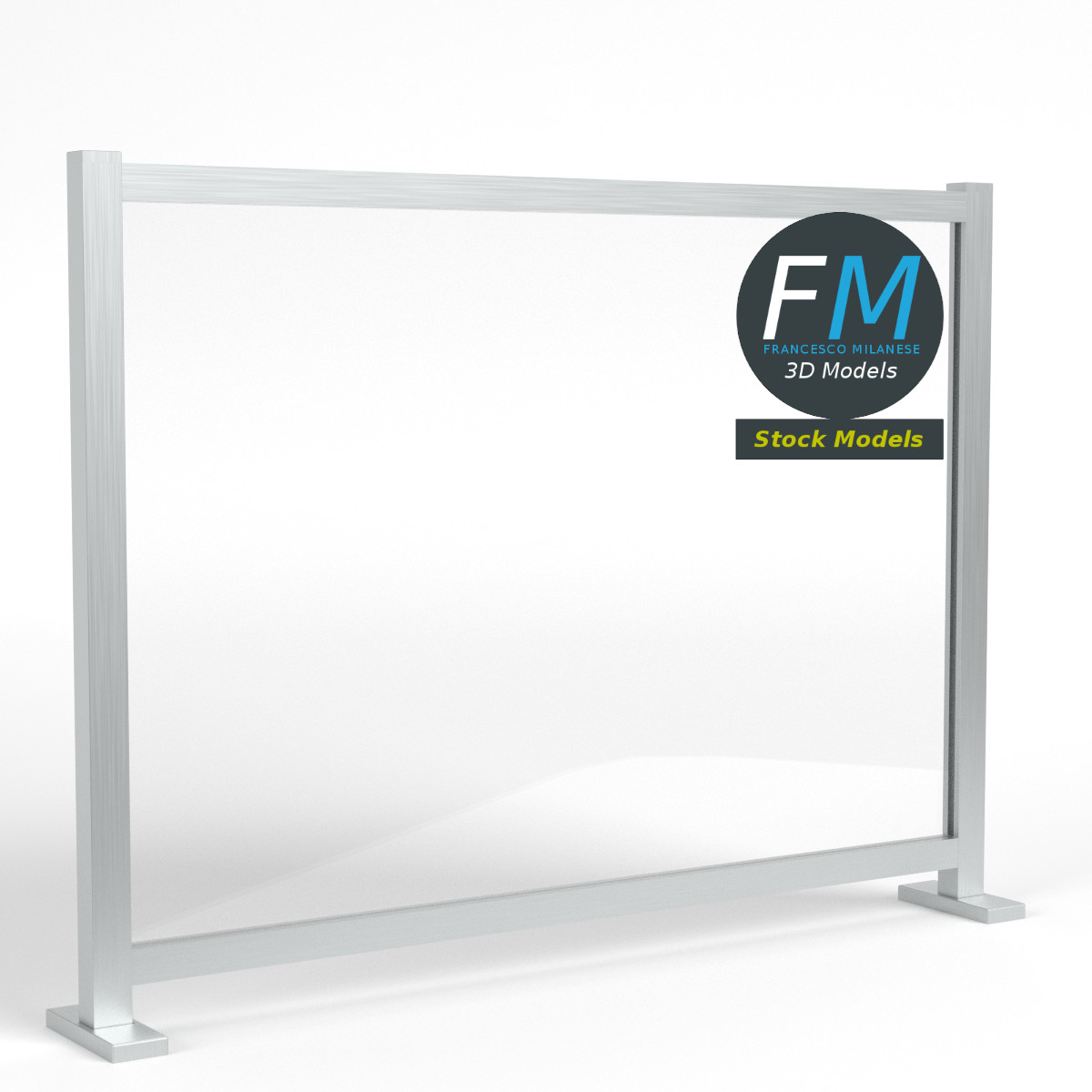 3D-Modell - Glasgeländer-Modul - 01