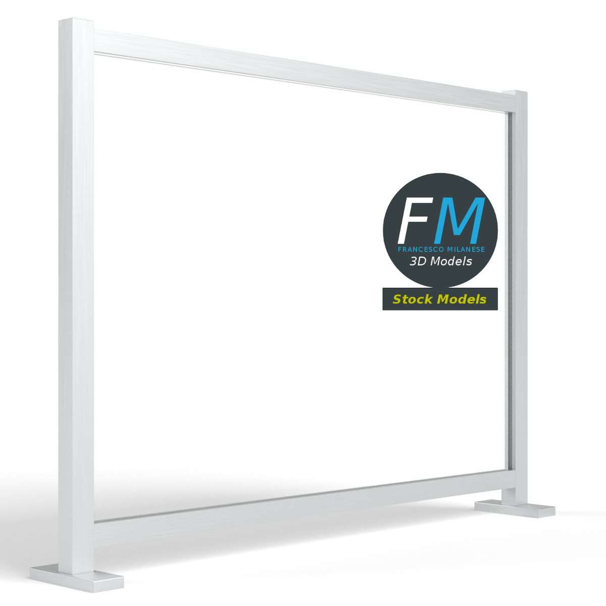 3D-Modell - Glasgeländer-Modul - 04