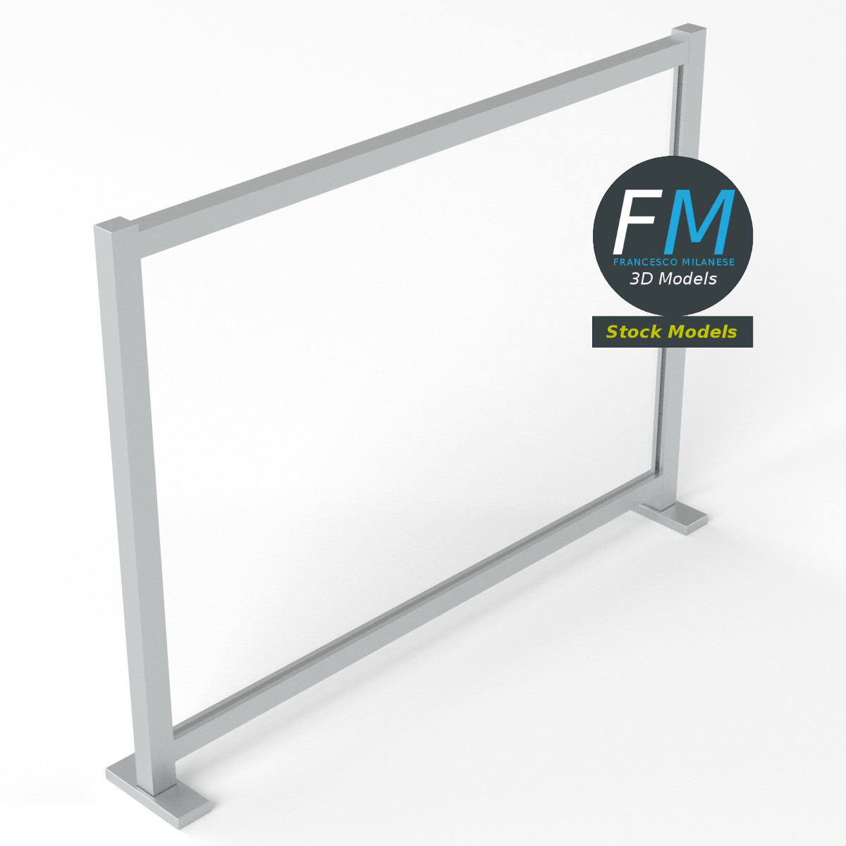 3D-Modell - Glasgeländer-Modul - 05
