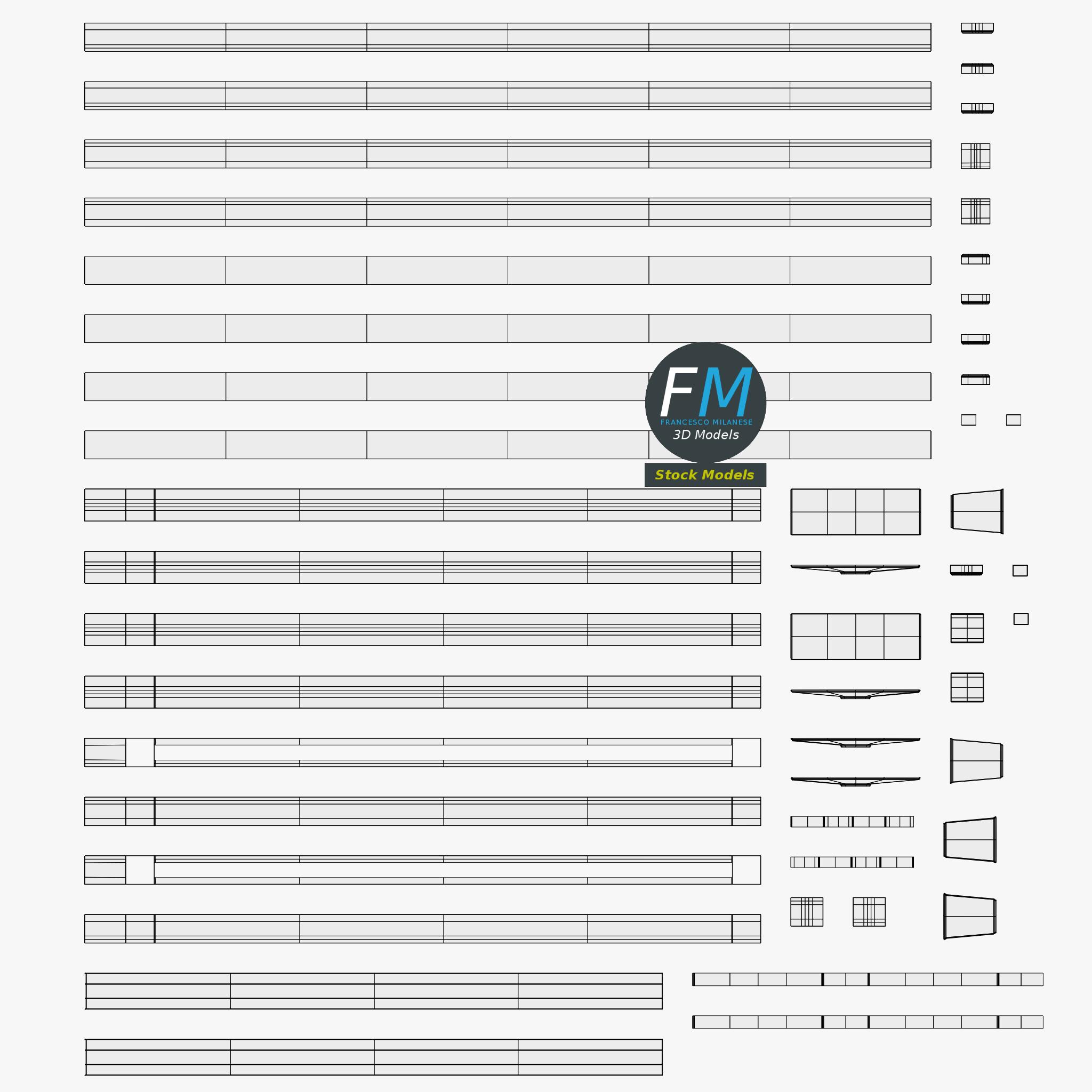 3D-Modell - Glasgeländer-Modul - 11