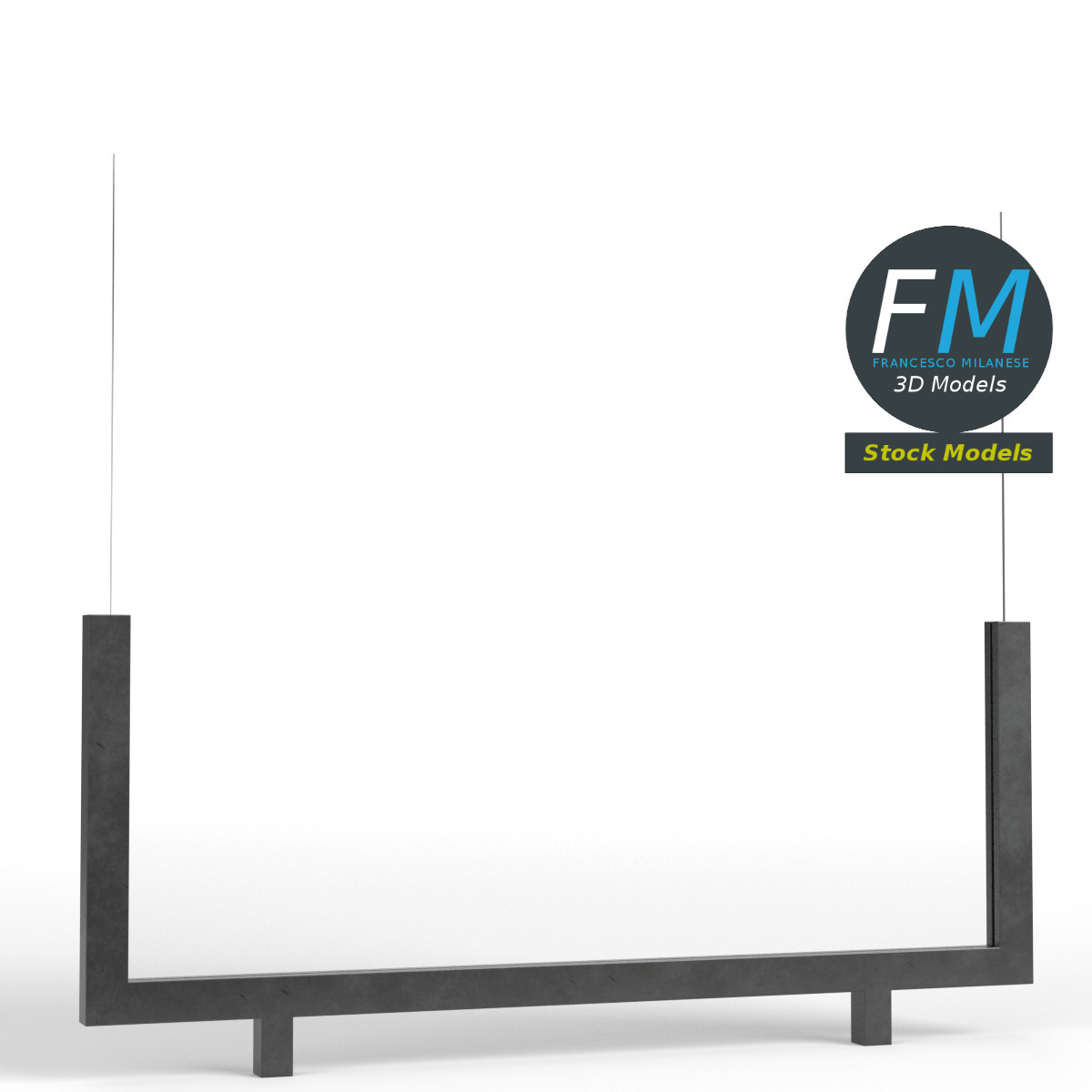 3D-Modell - Glasgeländer-Modul - 01