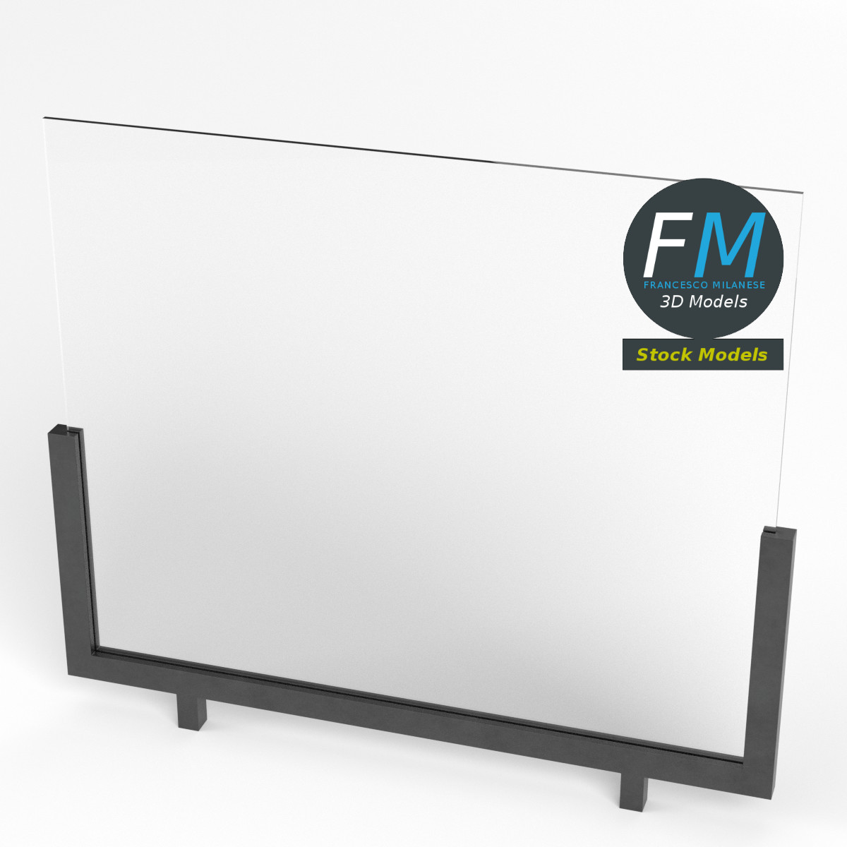 3D-Modell - Glasgeländer-Modul - 02