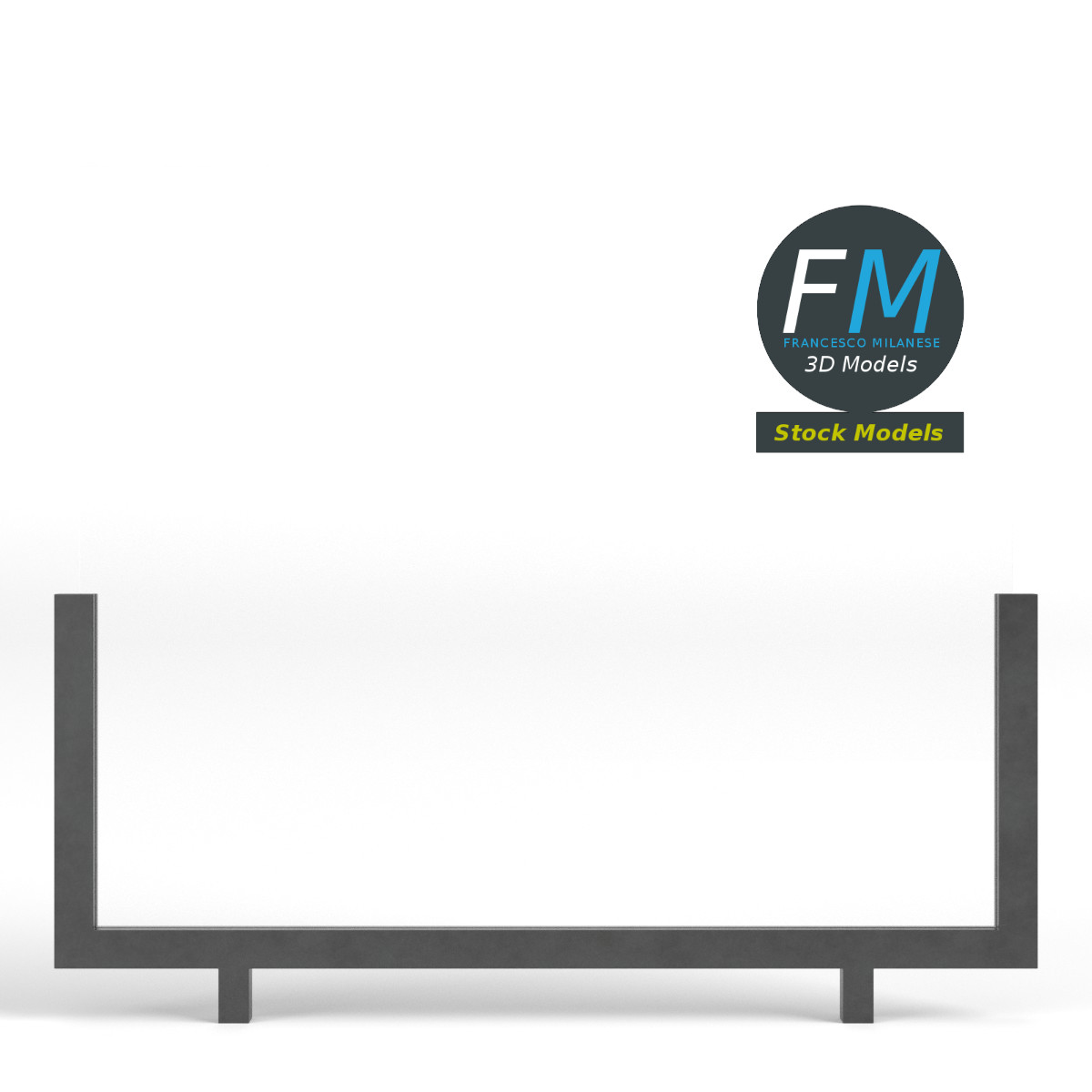 3D-Modell - Glasgeländer-Modul - 03