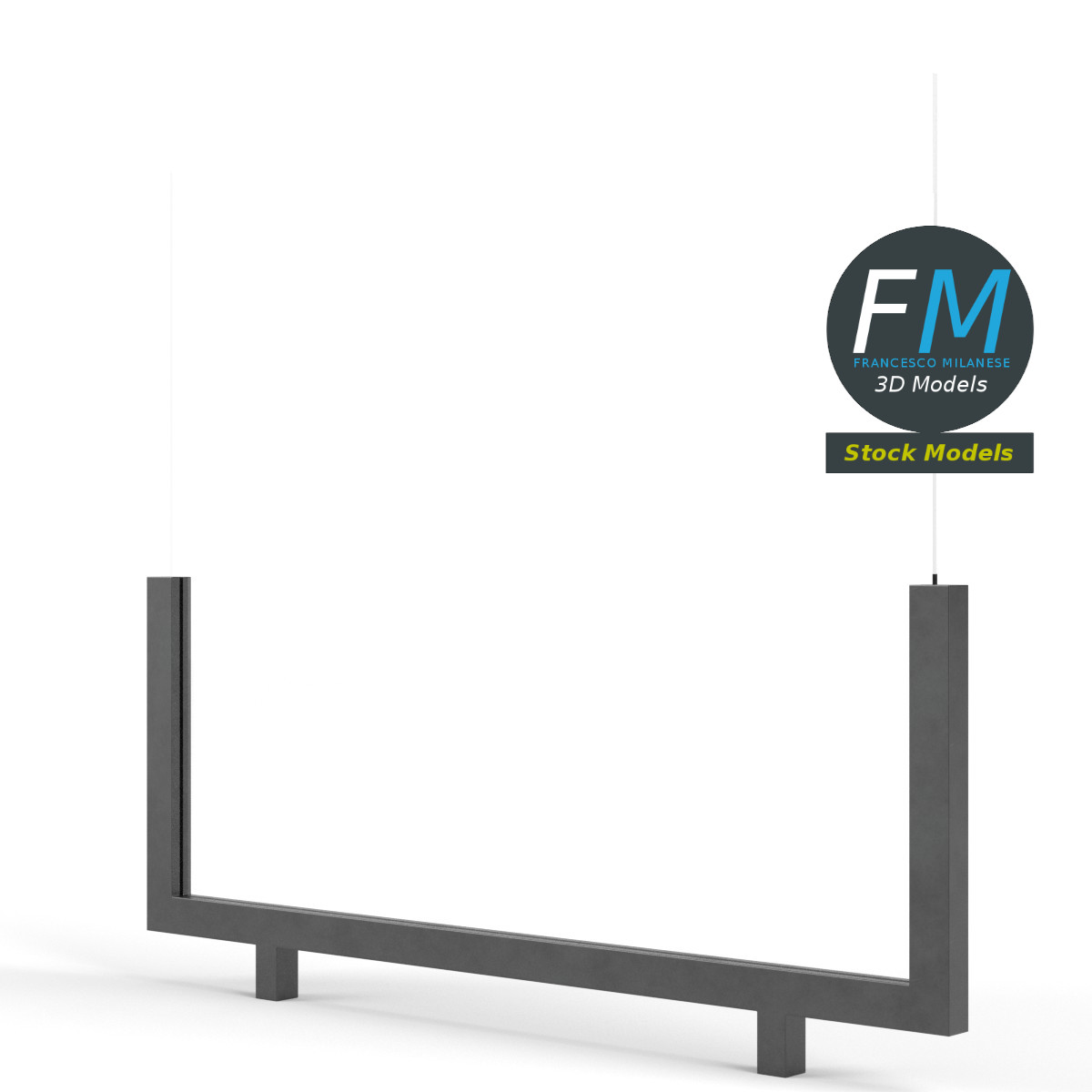 3D-Modell - Glasgeländer-Modul - 04