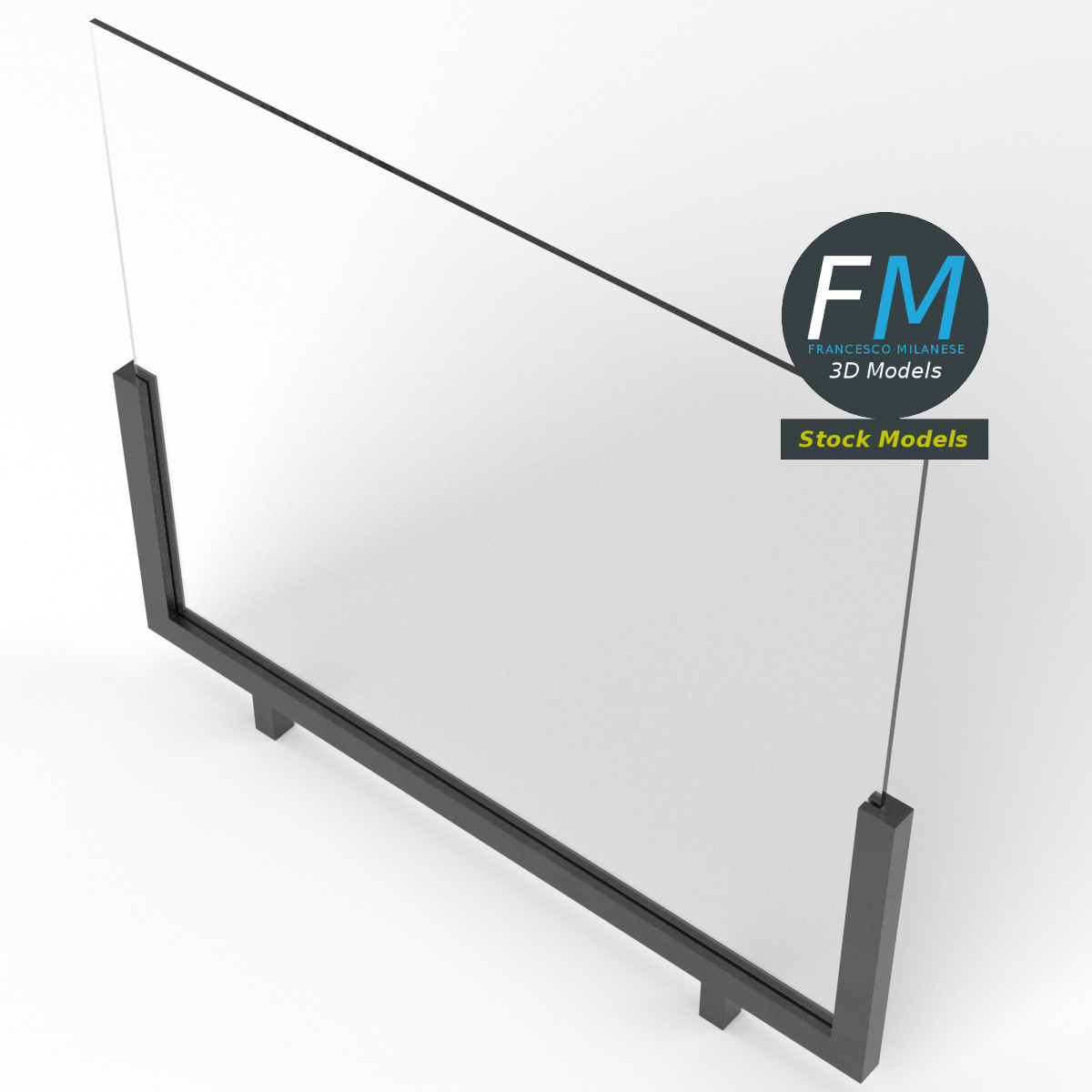 3D-Modell - Glasgeländer-Modul - 05