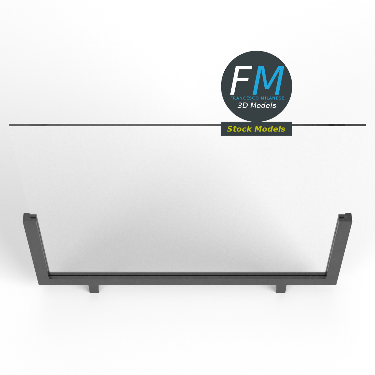 3D-Modell - Glasgeländer-Modul - 06