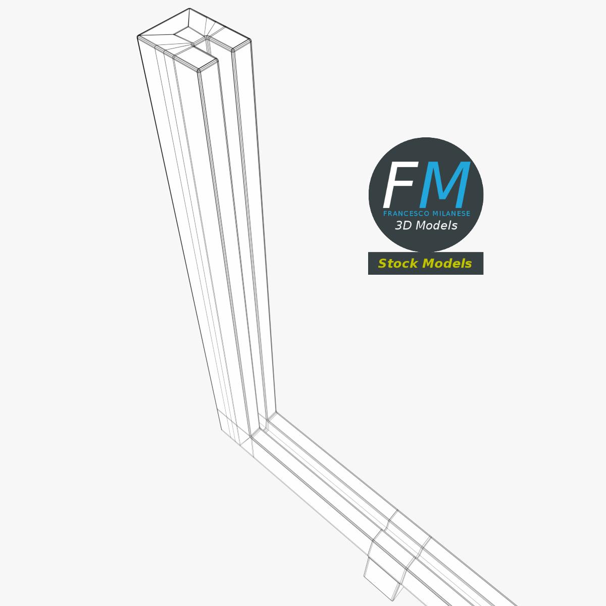 3D-Modell - Glasgeländer-Modul - 08