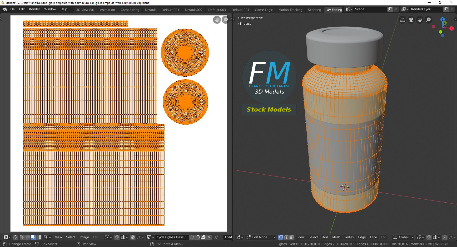 3D-Modell - Glasampulle mit Aluminiumkappe - 10