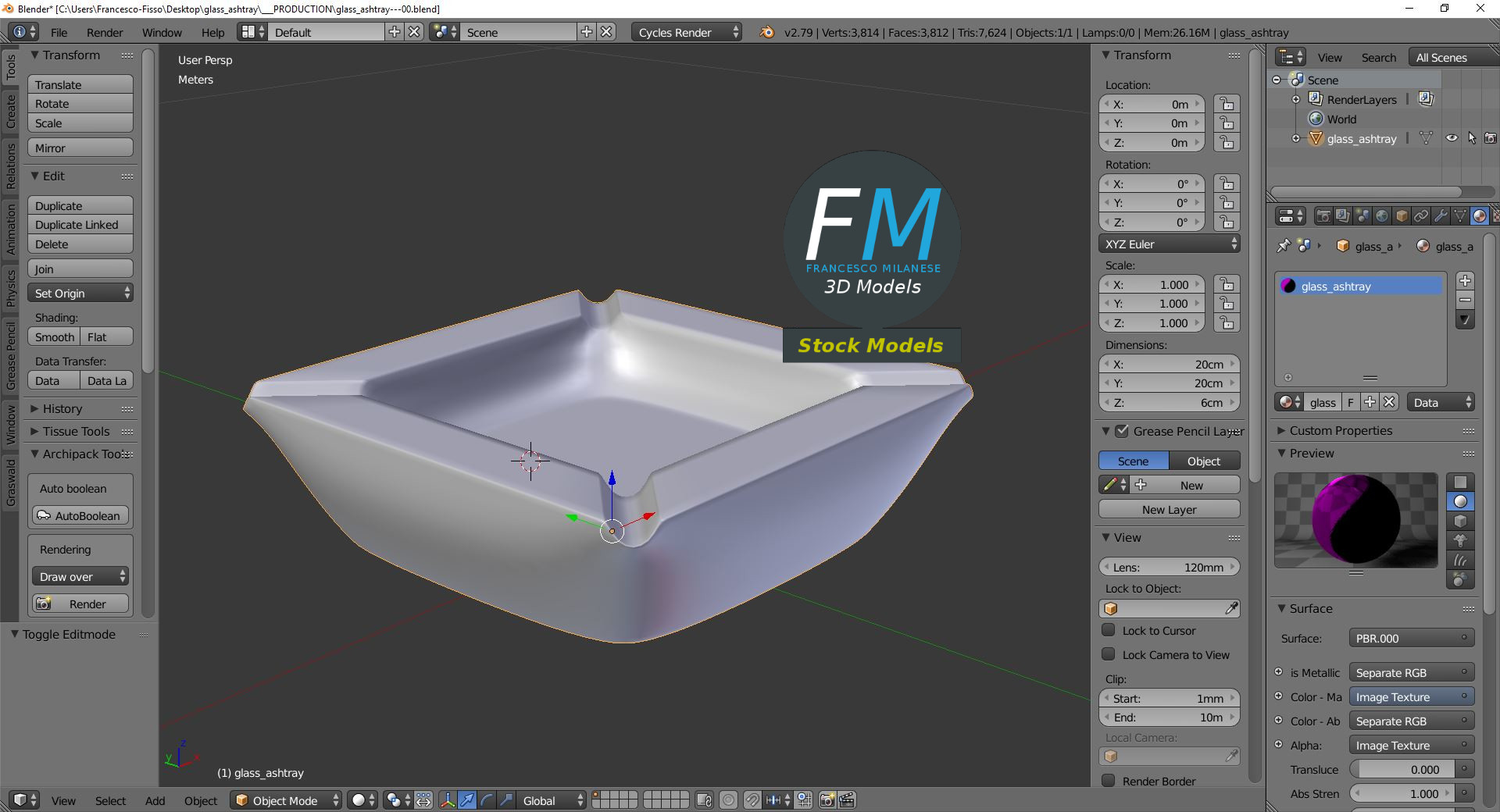 3D-Modell - Glasaschenbecher - 09